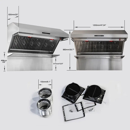 Forno Savona 48-Inch Wall Mount Range Hood, Baffle Filters, Backsplash Included FORNO