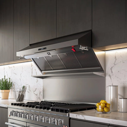 Forno Savona 48-Inch Wall Mount Range Hood, Hybrid Filters, Backsplash Included FORNO