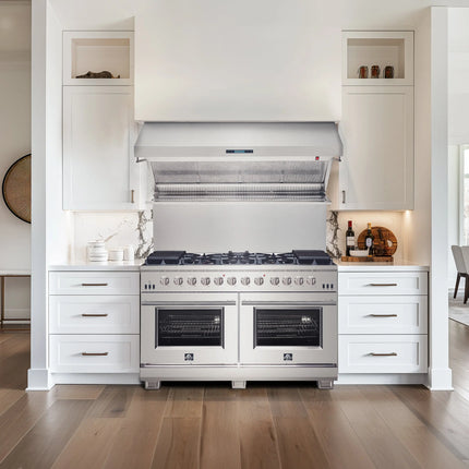 Forno Savona 60-Inch Wall Mount Range Hood, Hybrid Filters, Backsplash Included FORNO
