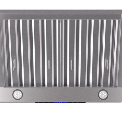 Forno Palazzo 30-Inch Wall Mounted Range Hood, Stainless Steel, Heavy Duty Baffle Filters, Remote Control FORNO