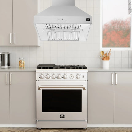 Forno Orvieto 30-Inch Wall Mount Range Hood, LED Lighting, Heavy Duty, Stainless Steel FORNO