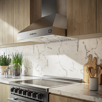 Forno Orvieto 30-Inch Wall Mount Range Hood, LED Lighting, Heavy Duty, Stainless Steel FORNO