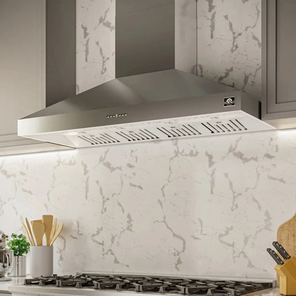 Forno Orvieto 60-Inch Wall Mount Range Hood, LED Lighting, Heavy Duty, Stainless Steel FORNO