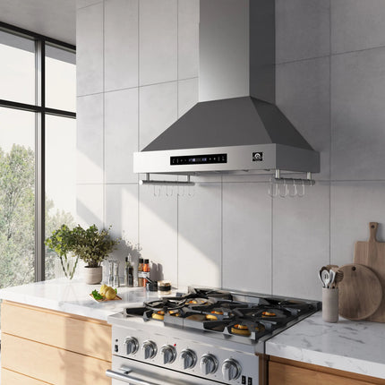 Forno Venezia 30 Inch Wall-Mounted Range Hood with Touch Controls and Baffle Filters FORNO