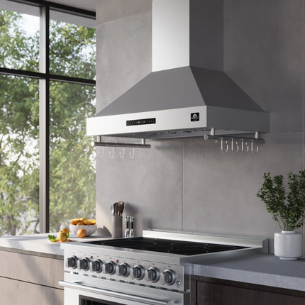 Forno Venezia 36 Inch Wall-Mounted Range Hood with Touch Controls and Baffle Filters FORNO