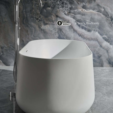 Cossue 61" Freestanding Acrylic Bathtub in White Ancerre Designs