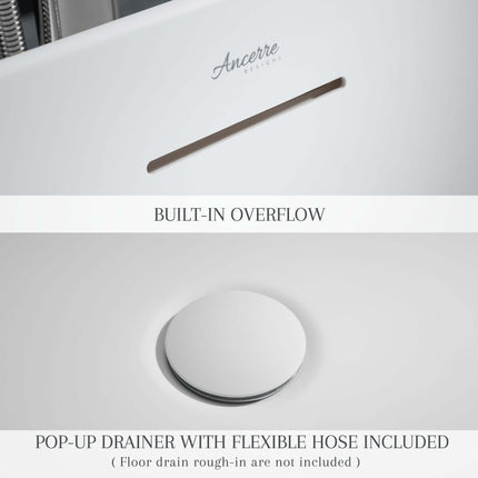 Cossue 61" Freestanding Acrylic Bathtub in White Ancerre Designs