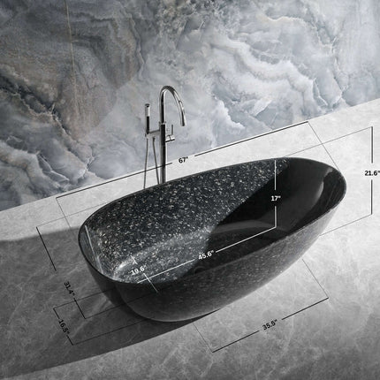 Anjuna 67" Freestanding Forged Carbon Fiber Bathtub Ancerre Designs