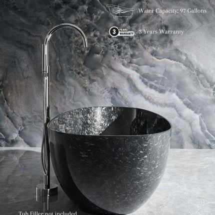 Anjuna 67" Freestanding Forged Carbon Fiber Bathtub Ancerre Designs