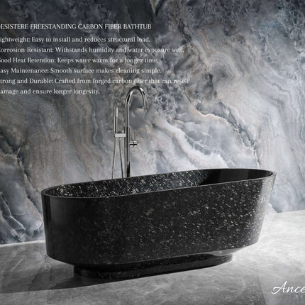 Coesistere 67" Freestanding Forged Carbon Fiber Bathtub Ancerre Designs
