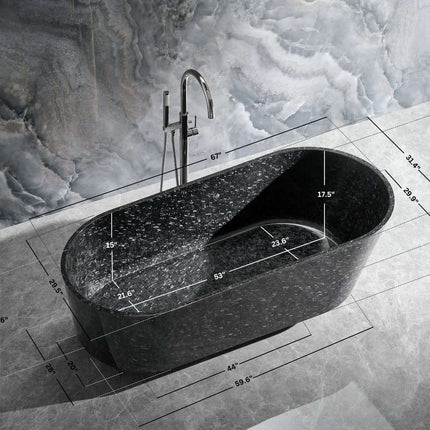 Coesistere 67" Freestanding Forged Carbon Fiber Bathtub Ancerre Designs