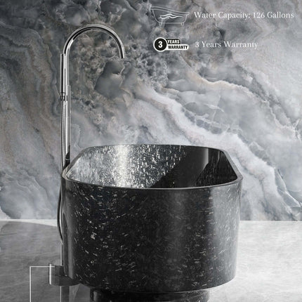 Coesistere 67" Freestanding Forged Carbon Fiber Bathtub Ancerre Designs