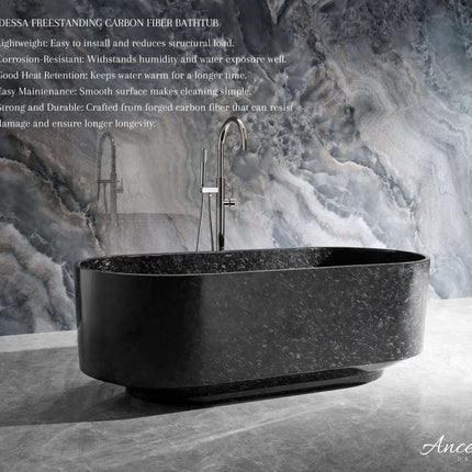 Odessa 67" Freestanding Forged Carbon Fiber Bathtub Ancerre Designs