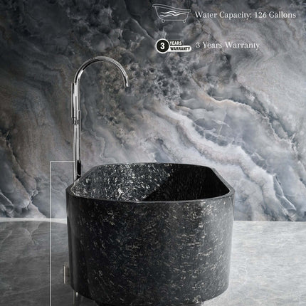 Odessa 67" Freestanding Forged Carbon Fiber Bathtub Ancerre Designs