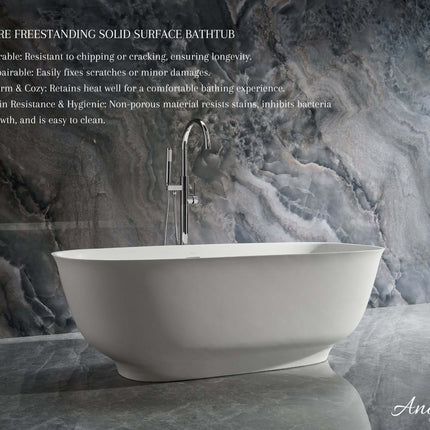 Fiore Freestanding Solid Surface Bathtub Ancerre Designs