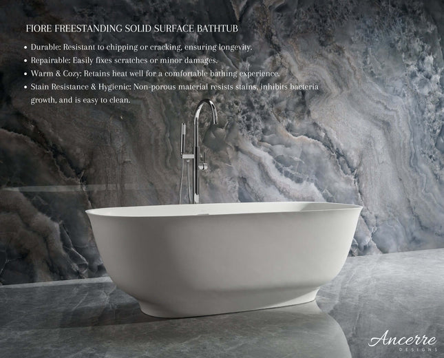 Fiore Freestanding Solid Surface Bathtub Ancerre Designs