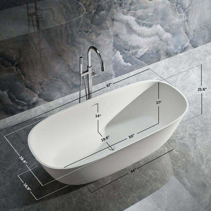 Fiore Freestanding Solid Surface Bathtub Ancerre Designs