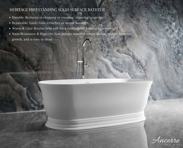 Heritage Freestanding Solid Surface Bathtub Ancerre Designs