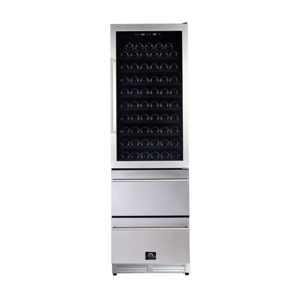 Forno Azienda 24-Inch Dual Temperature Zone Wine Cooler, Up to 108 Bottles, Two Refrigerated Drawers, Adjustable Temperature Zones, Energy Efficient FORNO