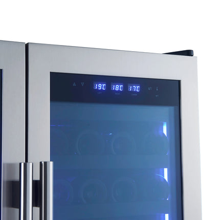 Forno Campania 32-Inch Wine Cooler, Stainless Steel, Dual Wine Zones, Two Beverage Drawers, 17.7 cu.ft FORNO