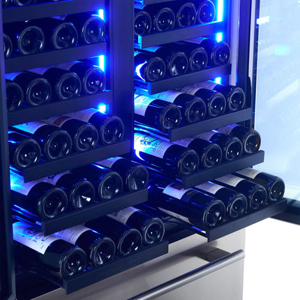 Forno Campania 32-Inch Wine Cooler, Stainless Steel, Dual Wine Zones, Two Beverage Drawers, 17.7 cu.ft FORNO