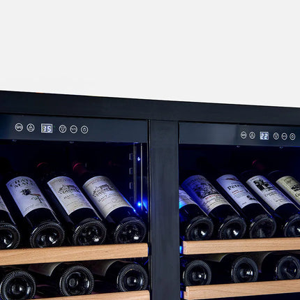 Forno Vernazza 40-Inch Side-by-Side Dual Zone Wine Cellar, 25.07 cu.ft Capacity, Stainless Steel, Temperature Control, UV-Protected Glass Door, Wooden Shelves FORNO