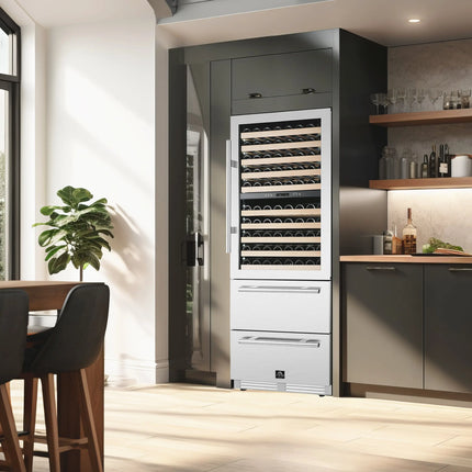 Forno Celano 30-Inch Dual Zone Wine Cooler and Beverage Cooler, 21.3 cu.ft, Stainless Steel FORNO