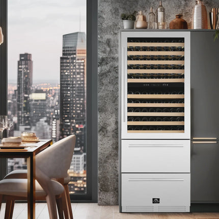 Forno Celano 30-Inch Dual Zone Wine Cooler and Beverage Cooler, 21.3 cu.ft, Stainless Steel FORNO