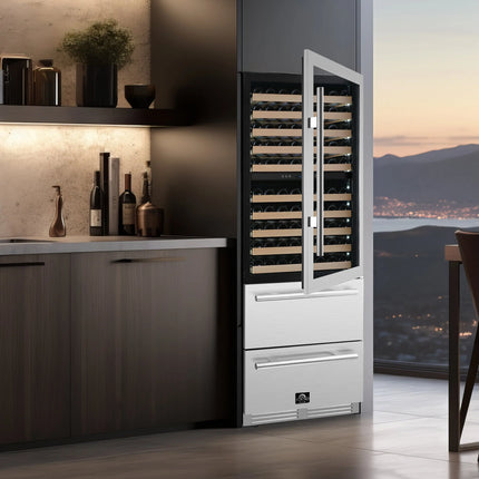 Forno Celano 30-Inch Dual Zone Wine Cooler and Beverage Cooler, 21.3 cu.ft, Stainless Steel FORNO