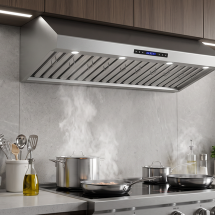 Forno Palazzo 60-Inch Wall Mounted Range Hood, Stainless Steel, Heavy Duty Baffle Filters, Remote Control FORNO