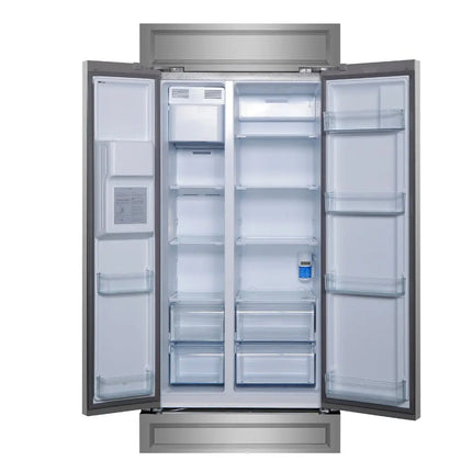 Forno Salerno 40-Inch Built-In Stainless Steel Refrigerator, 20 cu.ft, Modern Decorative Grill, ENERGY STAR Certified FORNO
