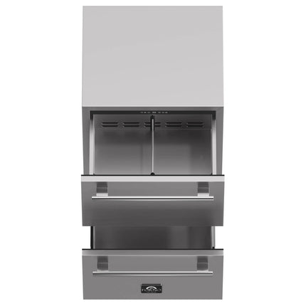 Forno Como 24-Inch Indoor Outdoor Drawer Refrigerator, 4.87 cu.ft, Stainless Steel Interior, Adjustable Shelves, LED Lighting FORNO