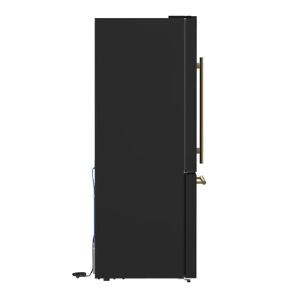 Forno Milano Espresso 31-Inch Black Bottom Freezer Refrigerator, 17.2 Cu. Ft., Energy-Efficient, No Frost, Built-In Ice Maker FORNO