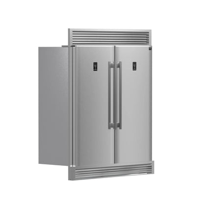 FORNO Premium 2-Piece Kitchen Bundle - Capriasca 48" Stainless Steel Range, Rizzuto 60" W. Dual Combo Convertible Refrigerator - FBDL-019-04CAUS Forno vendors US