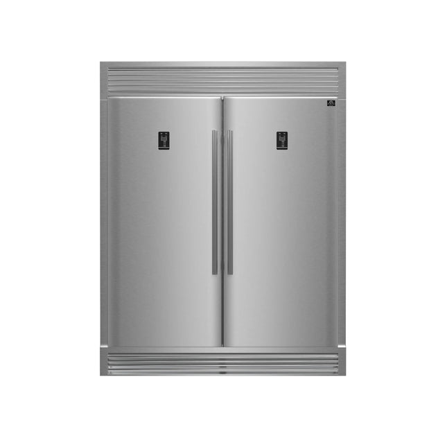 FORNO Premium 2-Piece Kitchen Bundle - Capriasca 48" Stainless Steel Range, Rizzuto 60" W. Dual Combo Convertible Refrigerator - FBDL-019-04CAUS Forno vendors US