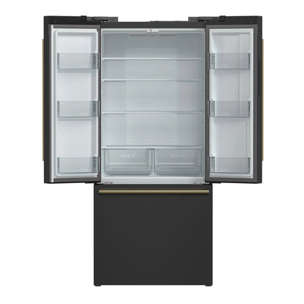 Forno Gallipoli Espresso 30-Inch Black French Door Refrigerator, Bottom Freezer, 17.5 Cu. Ft., No Frost, Ice Maker FORNO