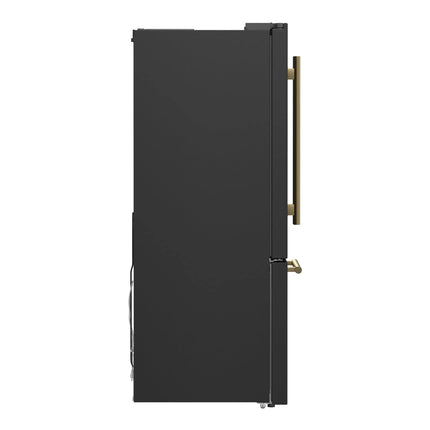 Forno Gallipoli Espresso 30-Inch Black French Door Refrigerator, Bottom Freezer, 17.5 Cu. Ft., No Frost, Ice Maker FORNO