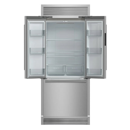 Forno Gallipoli 30-Inch French Door Refrigerator, 17.5 cu.ft Capacity, Decorative Grill, 34-Inch Width, Stainless Steel, No Frost Technology, Energy Efficient FORNO