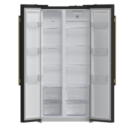 Forno Salerno Espresso 33-Inch Black Side-by-Side Refrigerator, 15.6 Cu. Ft., Energy-Efficient, No Frost, Modern Design FORNO