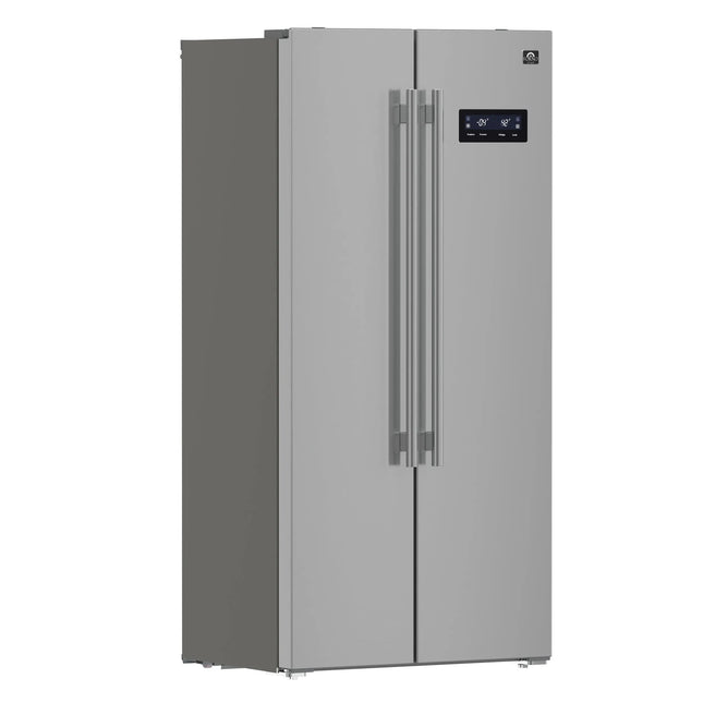 Forno Salerno 33-Inch Side-by-Side Stainless Steel Refrigerator, 15.6 cu.ft, ENERGY STAR Certified FORNO
