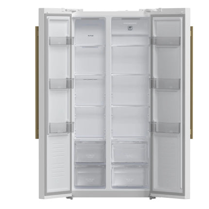Forno Salerno Espresso 33-Inch White Side-by-Side Refrigerator, 15.6 Cu. Ft., Energy-Efficient, No Frost, Modern Design FORNO