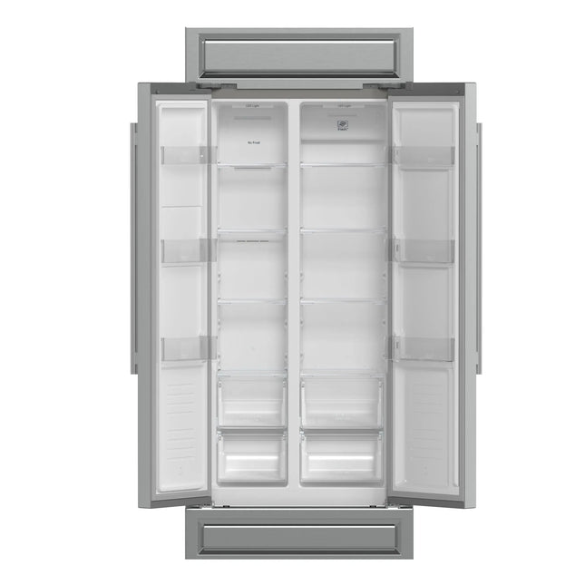 Forno Salerno 37-Inch Built-In Stainless Steel Refrigerator, 15.6 cu.ft, Modern Decorative Grill, ENERGY STAR Certified FORNO