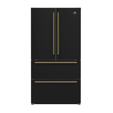 Forno Moena Espresso 36-Inch Black French Door Refrigerator, 19.2 Cu. Ft., Frost-Free, Automatic Ice Maker, ENERGY STAR Certified FORNO
