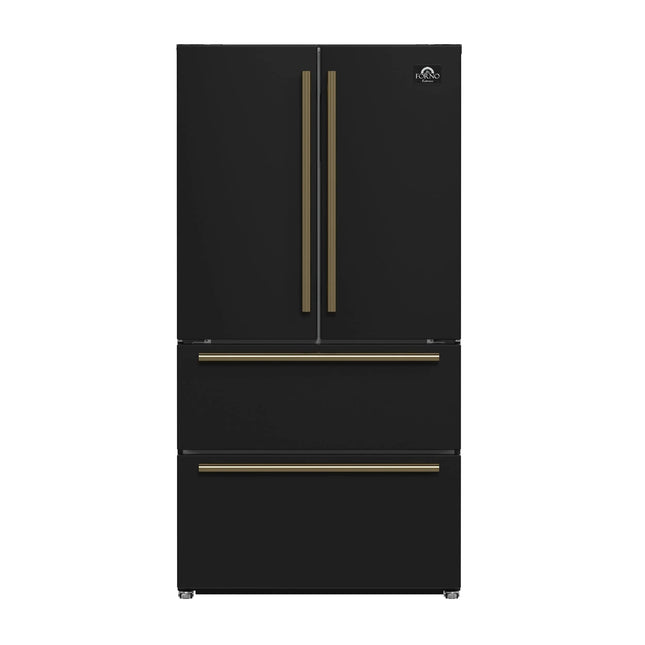 Forno Moena Espresso 36-Inch Black French Door Refrigerator, 19.2 Cu. Ft., Frost-Free, Automatic Ice Maker, ENERGY STAR Certified FORNO