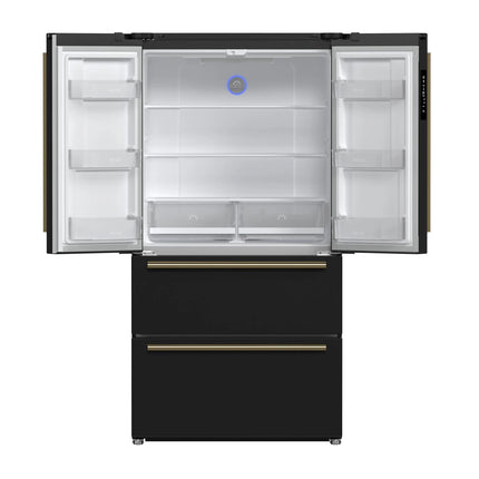 Forno Moena Espresso 36-Inch Black French Door Refrigerator, 19.2 Cu. Ft., Frost-Free, Automatic Ice Maker, ENERGY STAR Certified FORNO