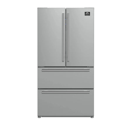 Forno Moena 36-Inch French Door Refrigerator, 19.2 cu.ft, Counter Depth, Ice Maker, Stainless Steel Interior Panel, ENERGY STAR Certified FORNO