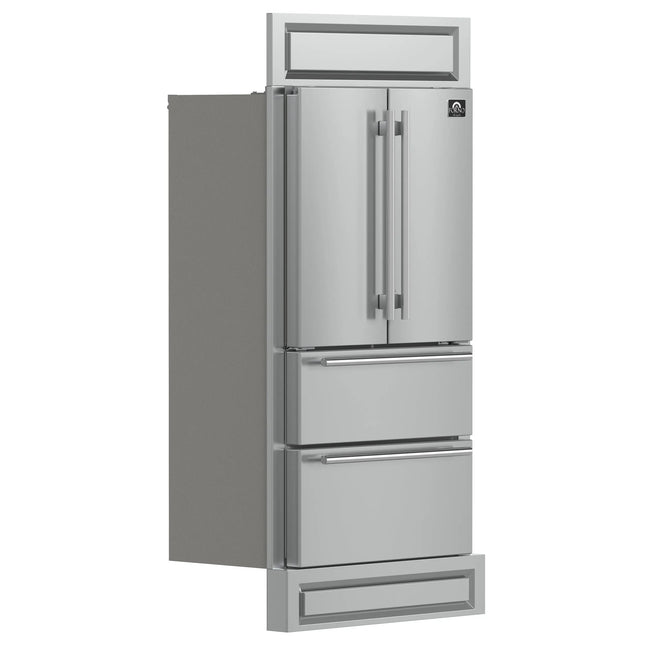 Forno Moena 40-Inch French Door Refrigerator, Stainless Steel, 19.2 cu.ft, Modern Decorative Grill, ENERGY STAR Certified FORNO