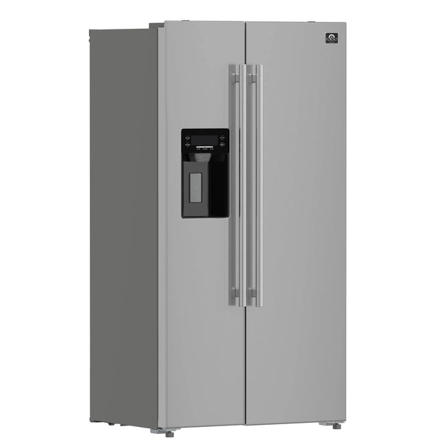 Forno Salerno 36-Inch Side-by-Side Stainless Steel Refrigerator, 20 cu.ft, ENERGY STAR Certified FORNO