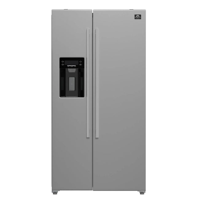Forno Salerno 36-Inch Side-by-Side Stainless Steel Refrigerator, 20 cu.ft, ENERGY STAR Certified FORNO