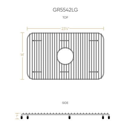 Whitehaus Stainless Steel Large Sink Grid For Use With Fireclay Sink Model WHQDB5542 - GR5542LG Whitehaus